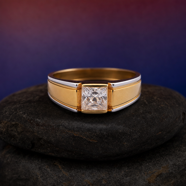 Men's Gold Solitaire Engagement Ring