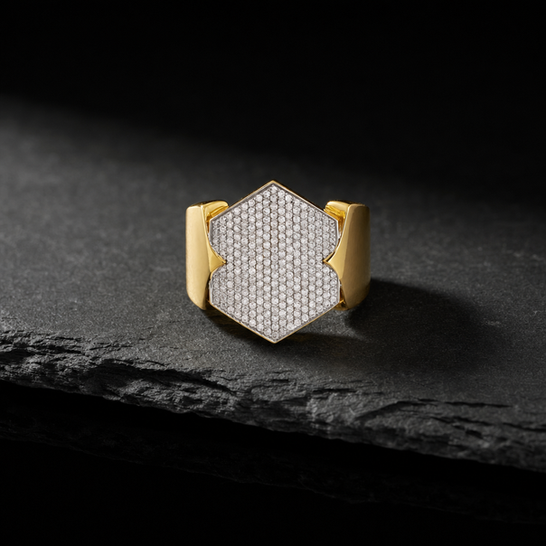 Men's Gold CZ Ring