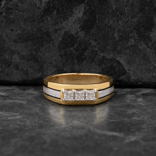Men's Gold CZ Ring