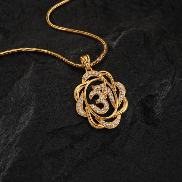 Men's Gold Religious CZ Pendant