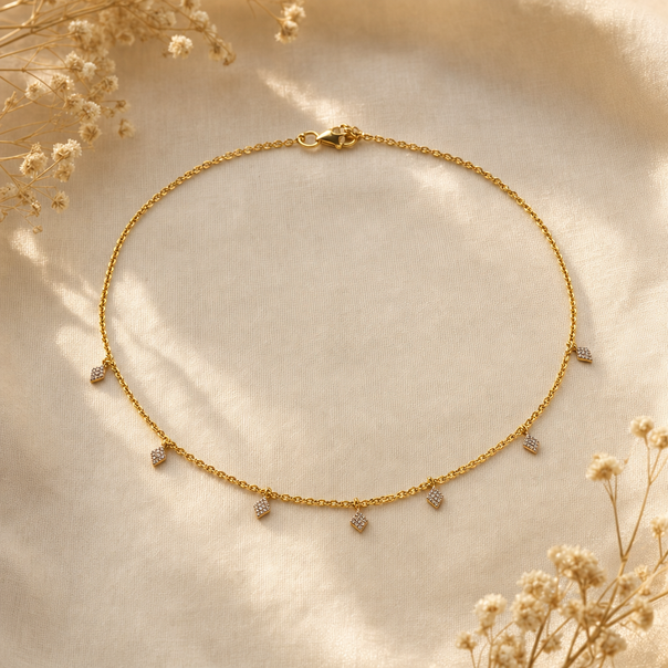Gold Contemporary Station Charm Chain