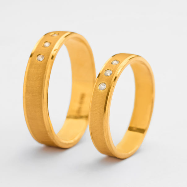 Men's Gold CZ Band Ring
