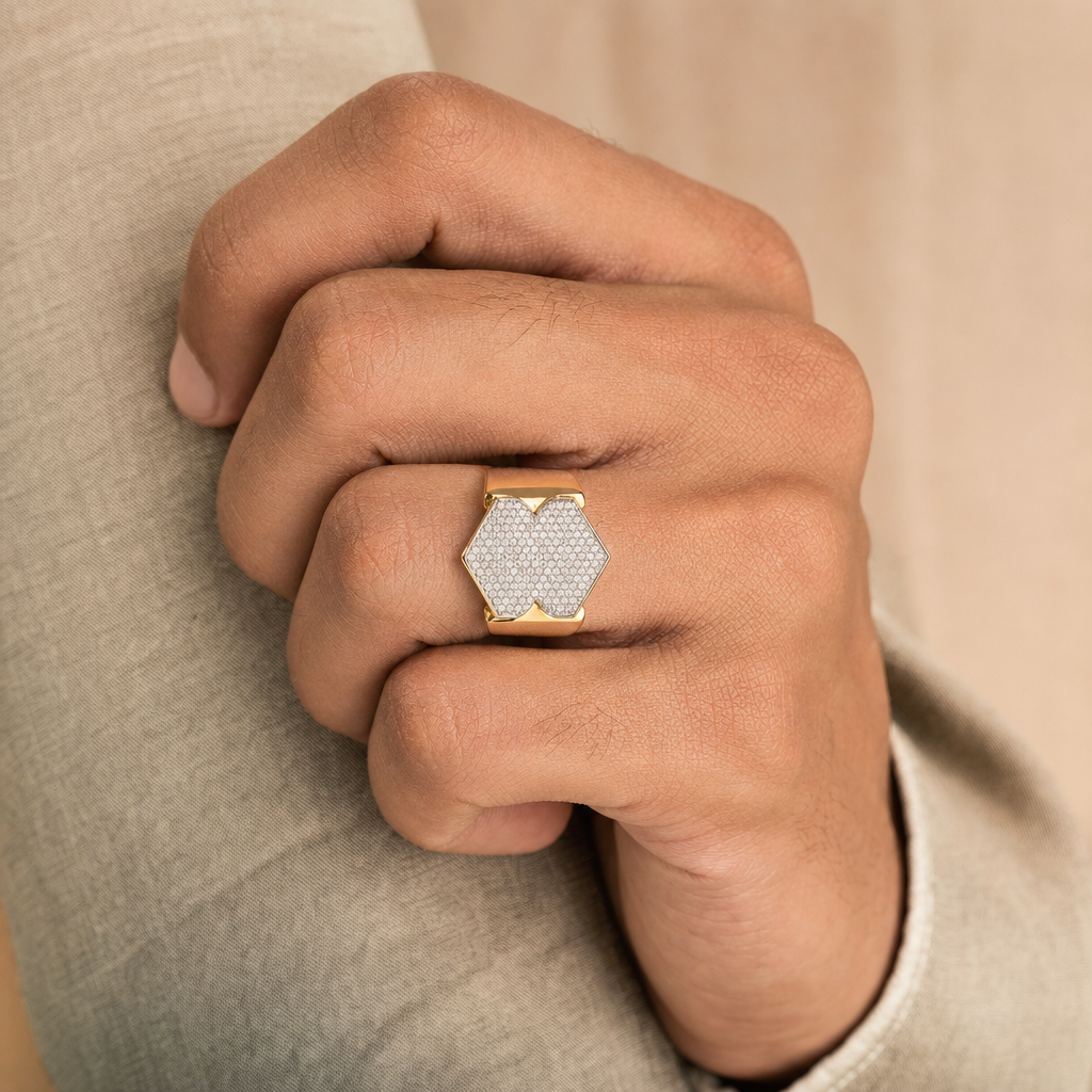 Men's Gold CZ Ring