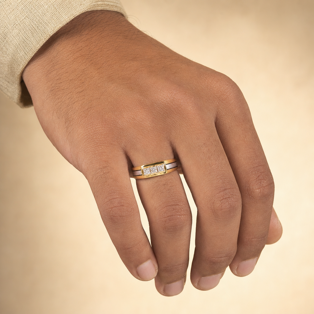 Men's Gold CZ Ring