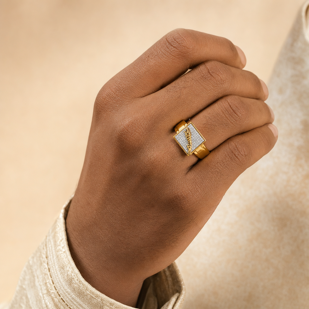 Men's Gold CZ Ring
