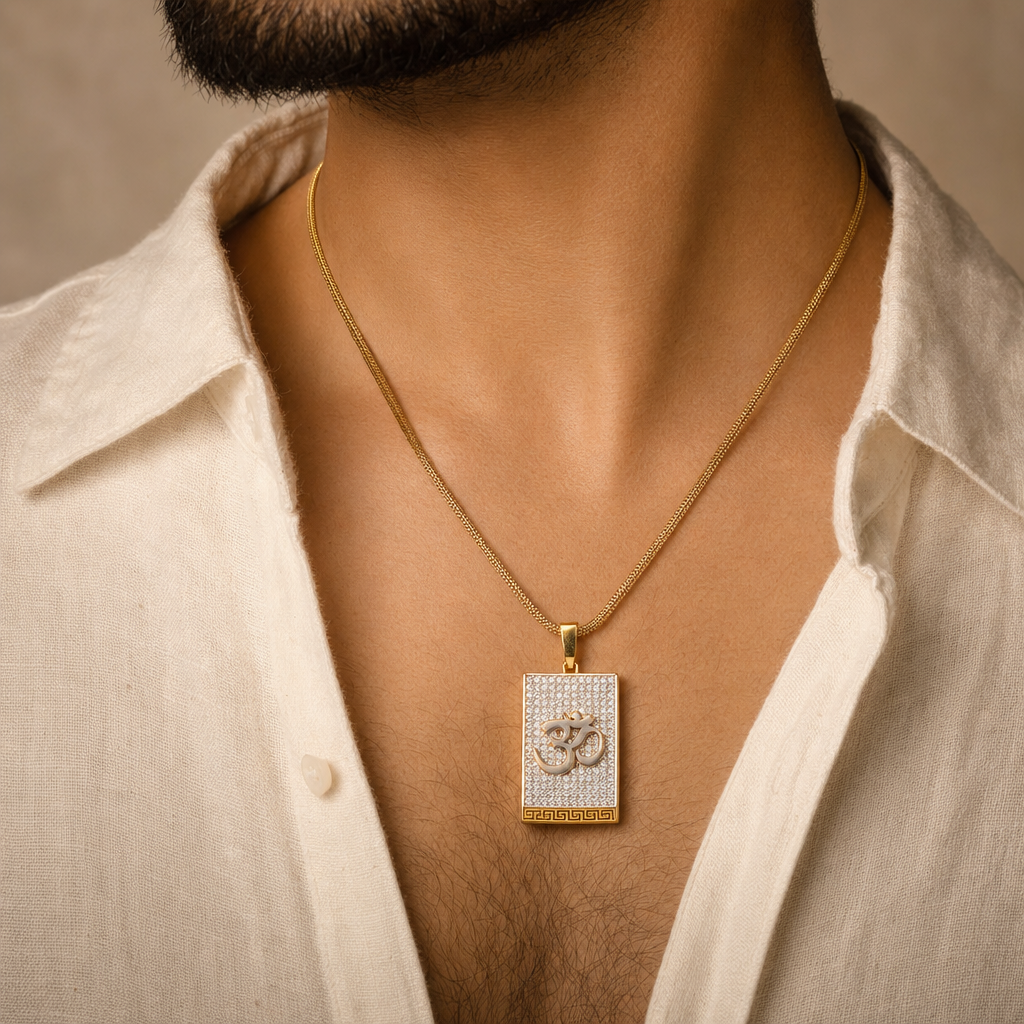 Men's Gold CZ Pendant
