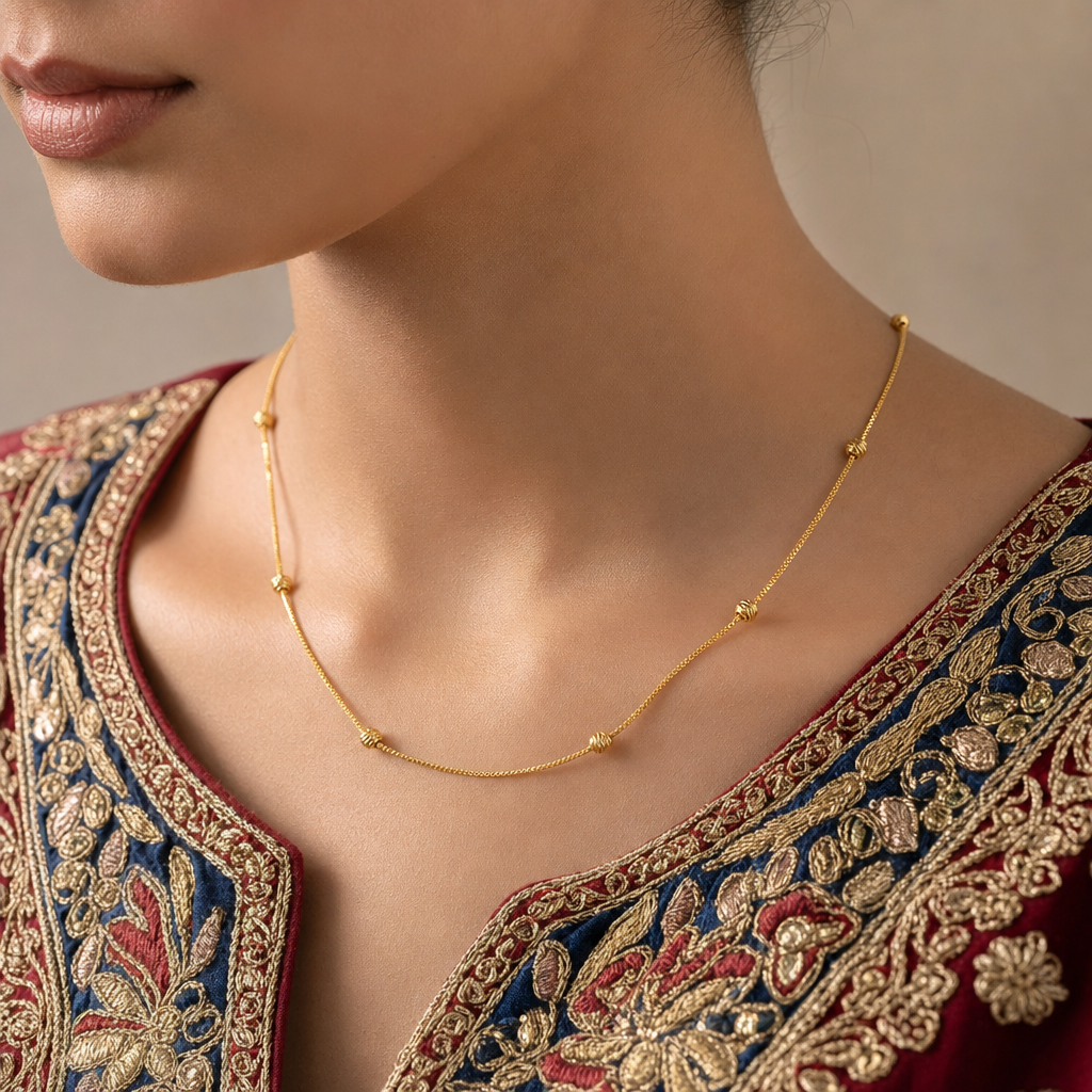 Gold Station Beaded Chain