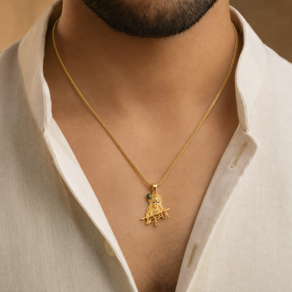 Men's Religious Plain Gold Pendant