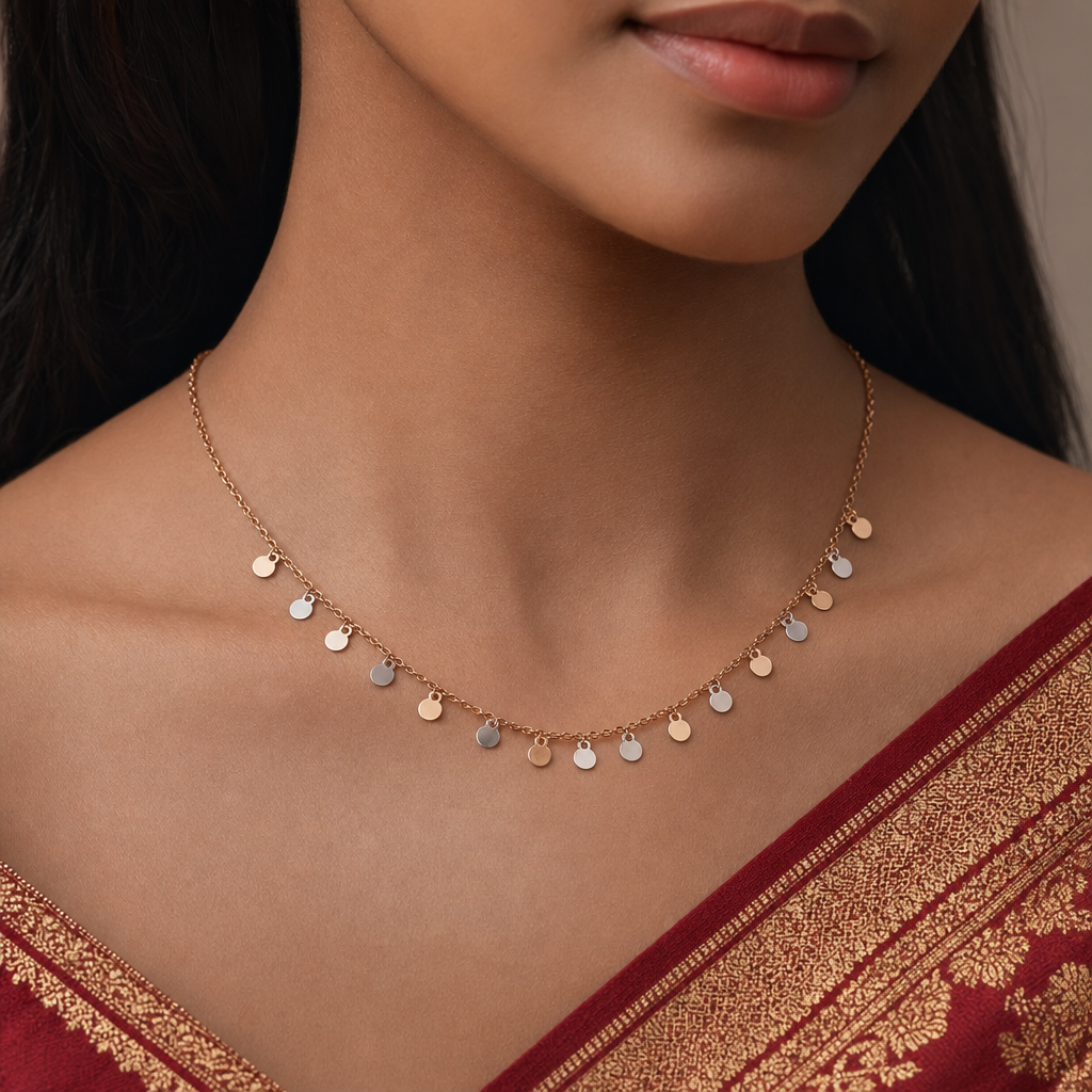 Gold Minimal Station Charm Chain
