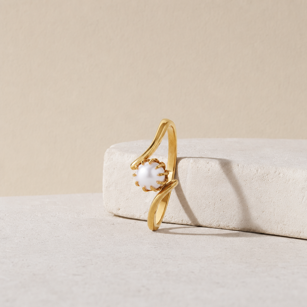 Gold Pearl Ring