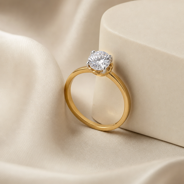 Gold Solitaire Ring