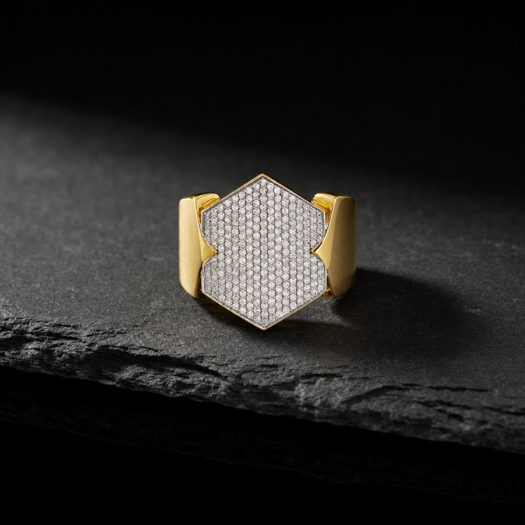 Men's Gold CZ Ring