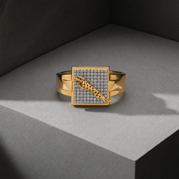 Men's Gold CZ Ring