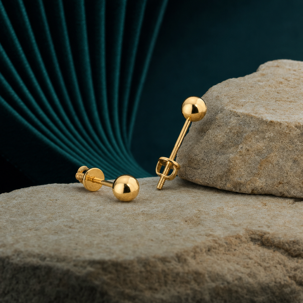 Plain Gold Stud Earrings