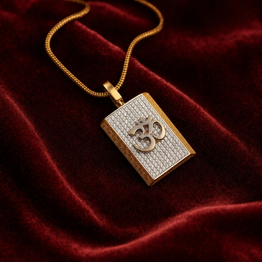 Men's Gold CZ Pendant