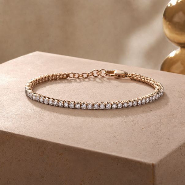 Gold CZ Link Bracelet