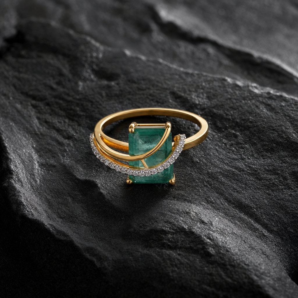 Gold CZ & Colour Stone Ring