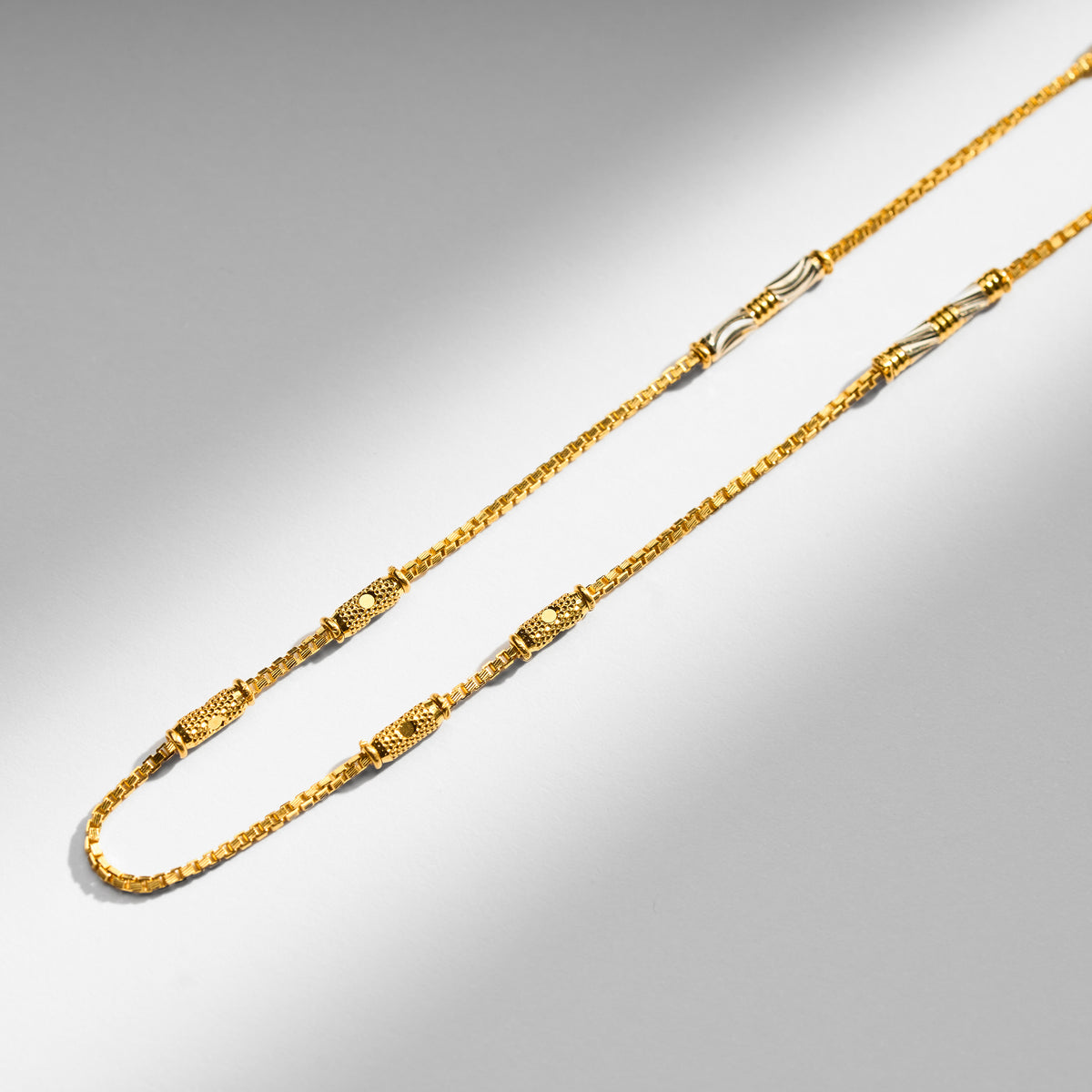 Gold Bar Link Beaded Chain