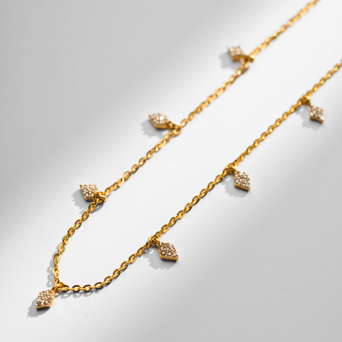 Gold Contemporary Station Charm Chain