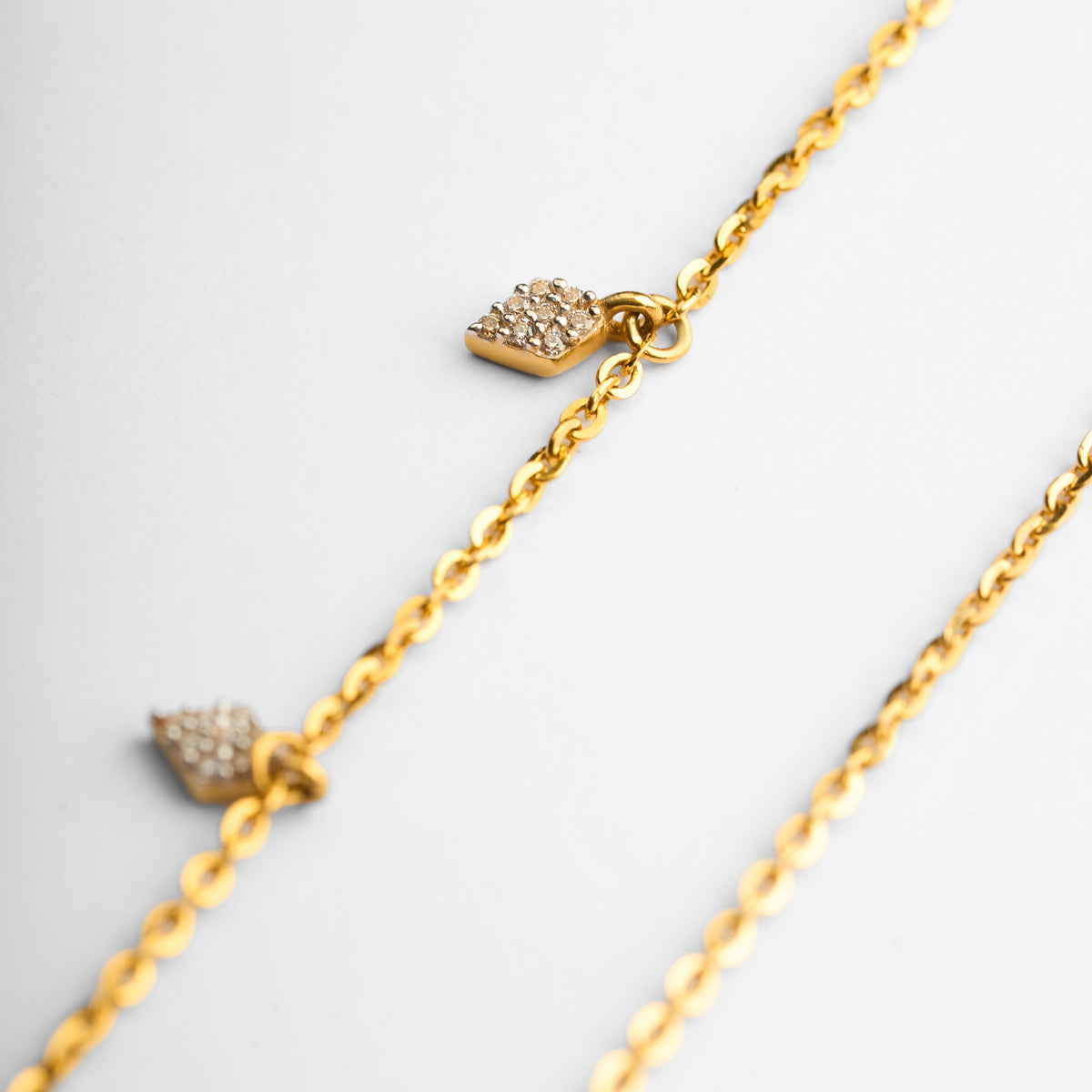 Gold Contemporary Station Charm Chain
