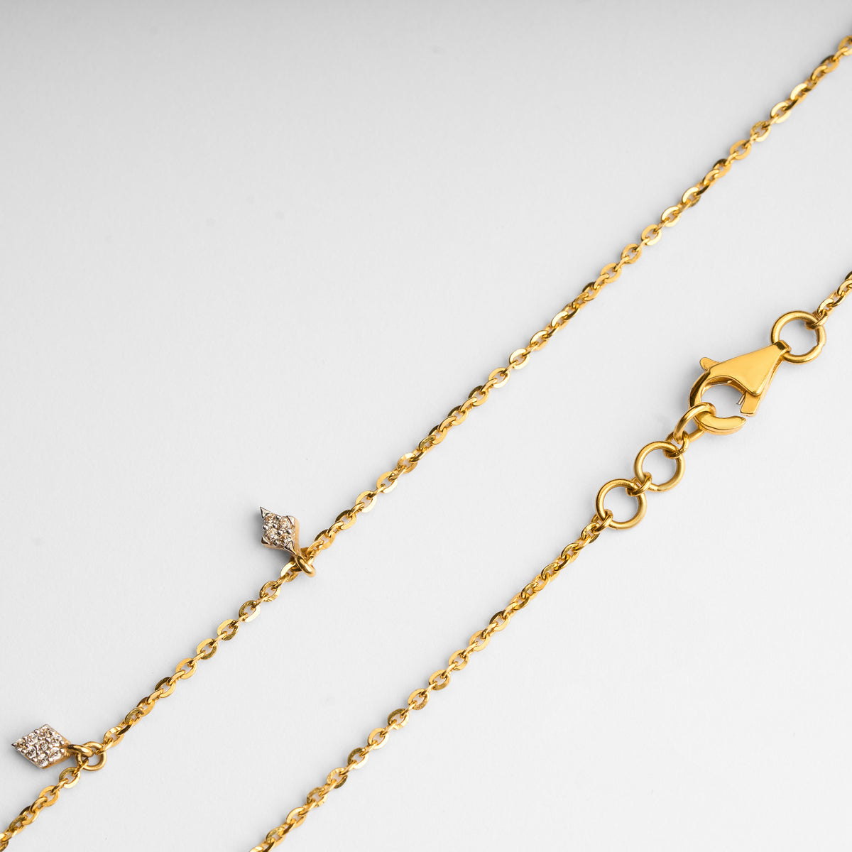Gold Contemporary Station Charm Chain