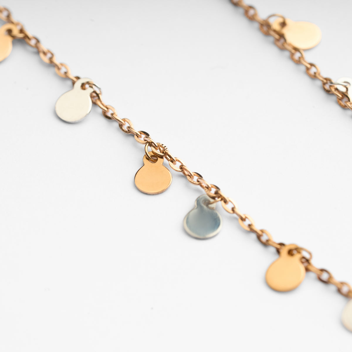 Gold Minimal Station Charm Chain