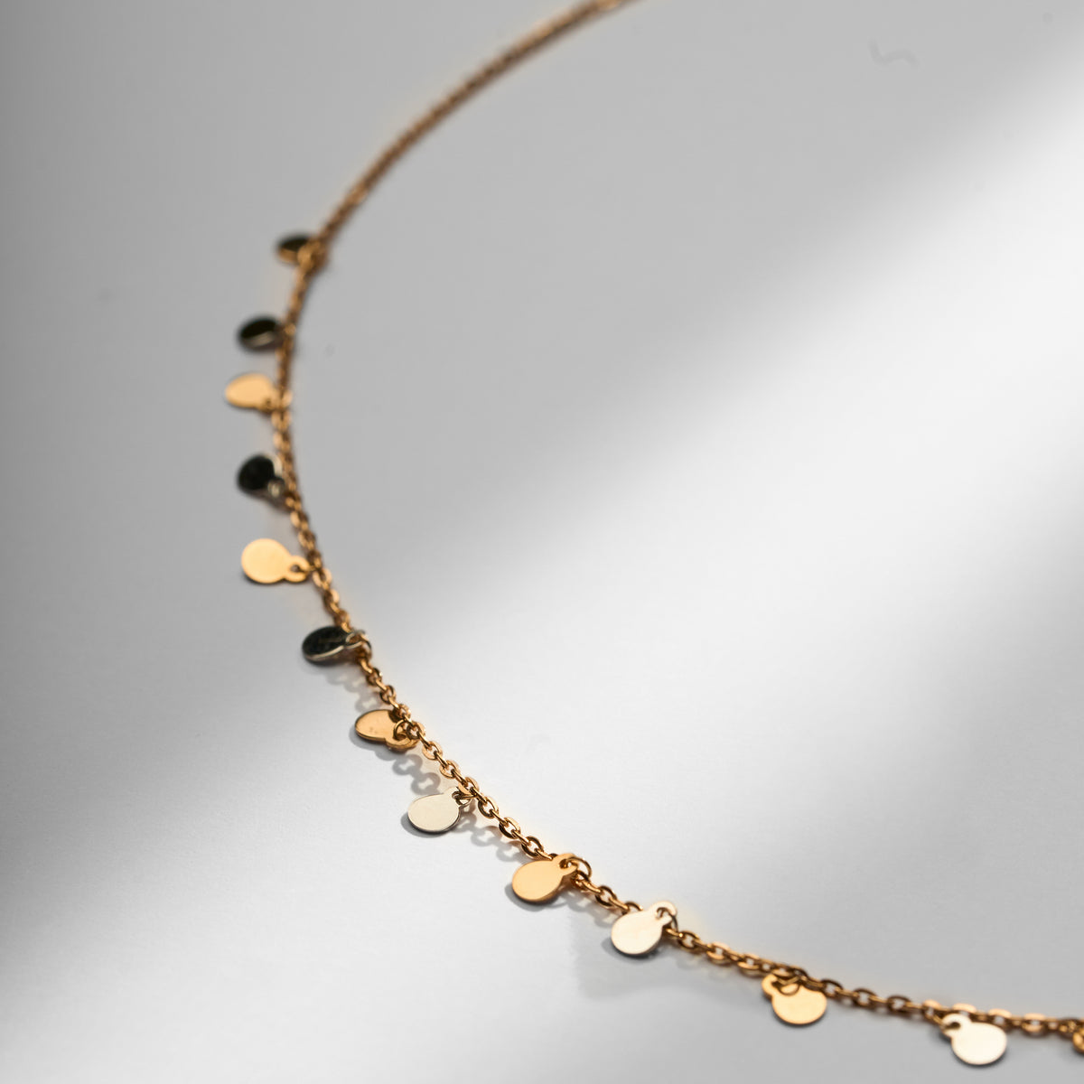 Gold Minimal Station Charm Chain