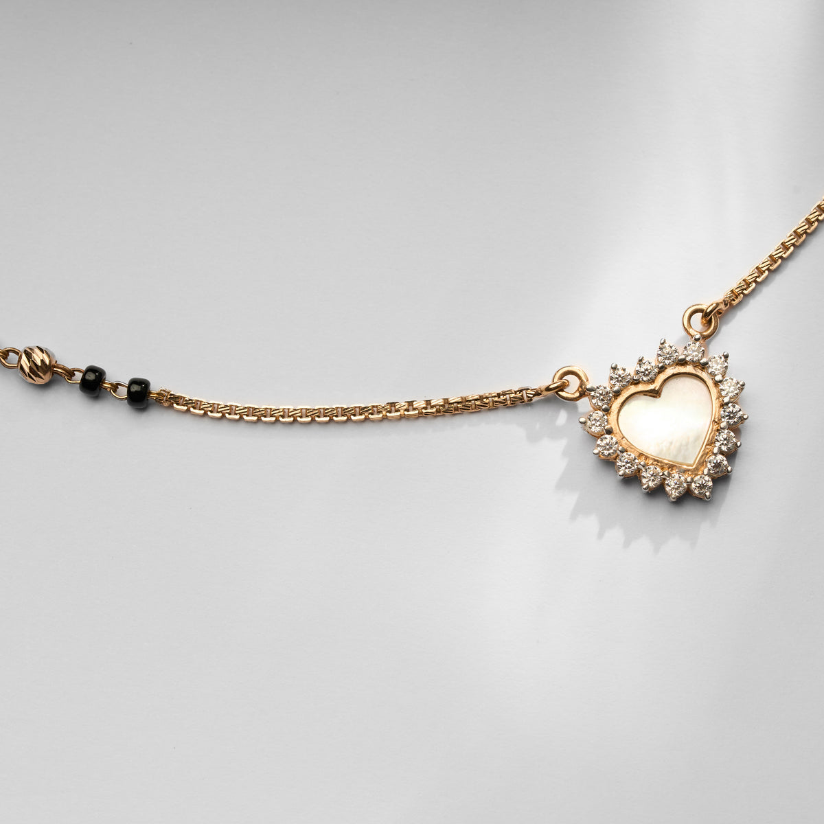 Gold Mother of Pearl & CZ Mangalsutra