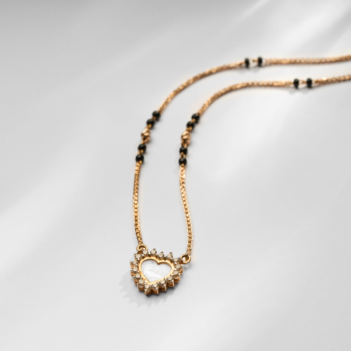 Gold Mother of Pearl & CZ Mangalsutra