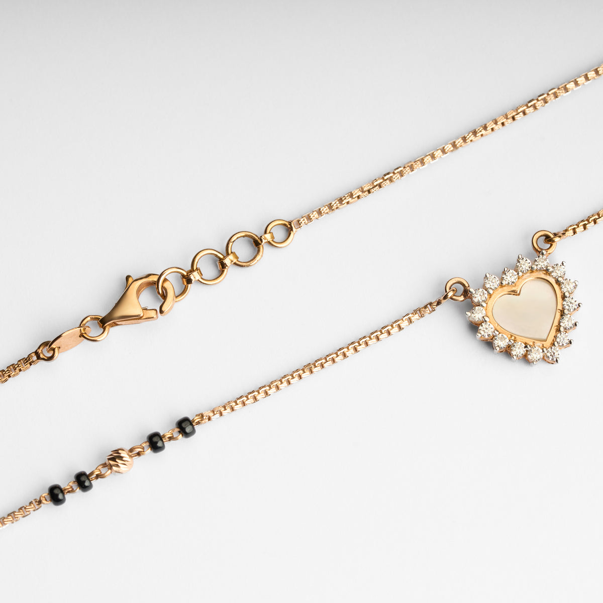 Gold Mother of Pearl & CZ Mangalsutra