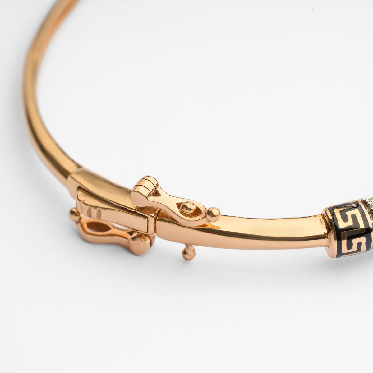 Gold CZ & Colour Stone Stiff Bracelet