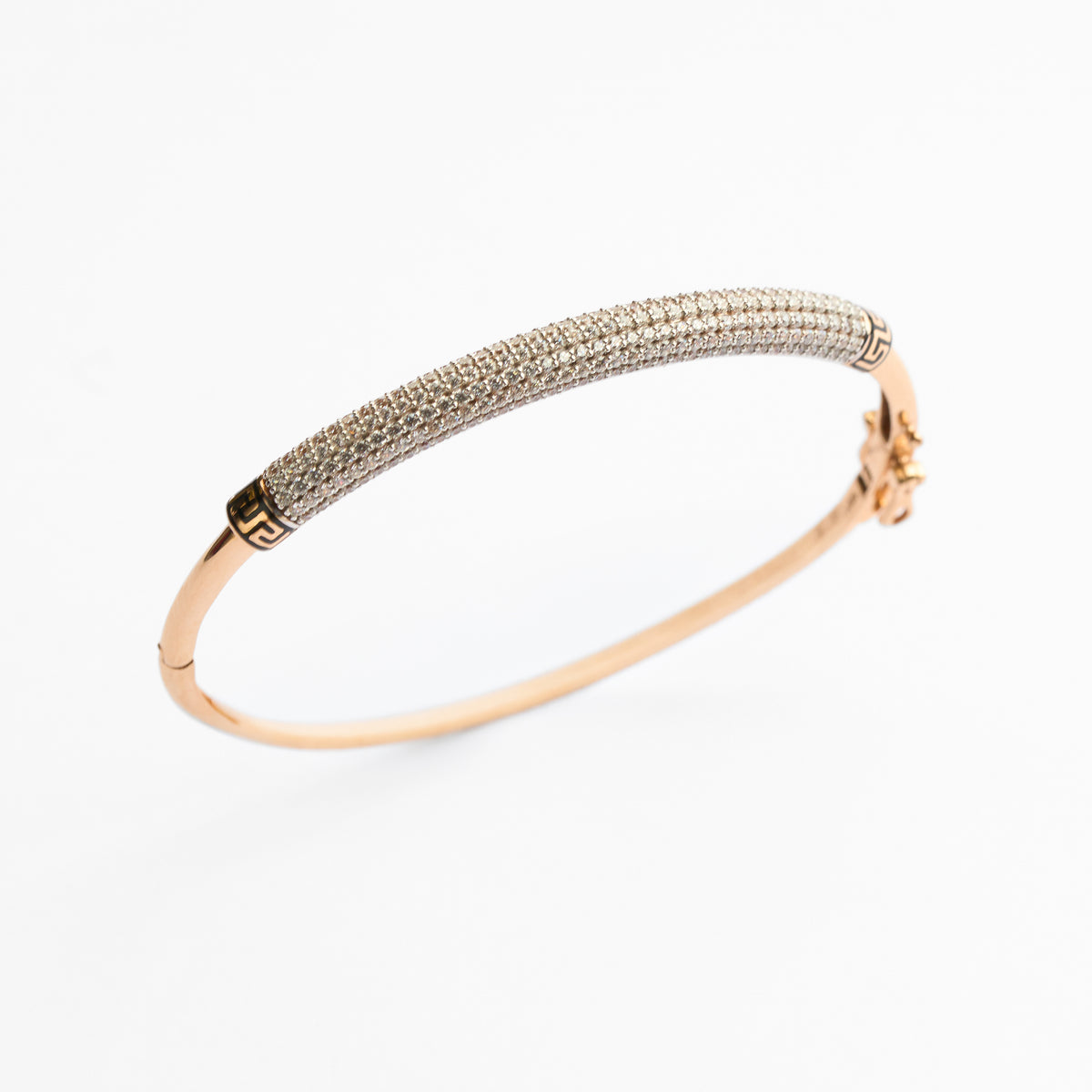Gold CZ & Colour Stone Stiff Bracelet