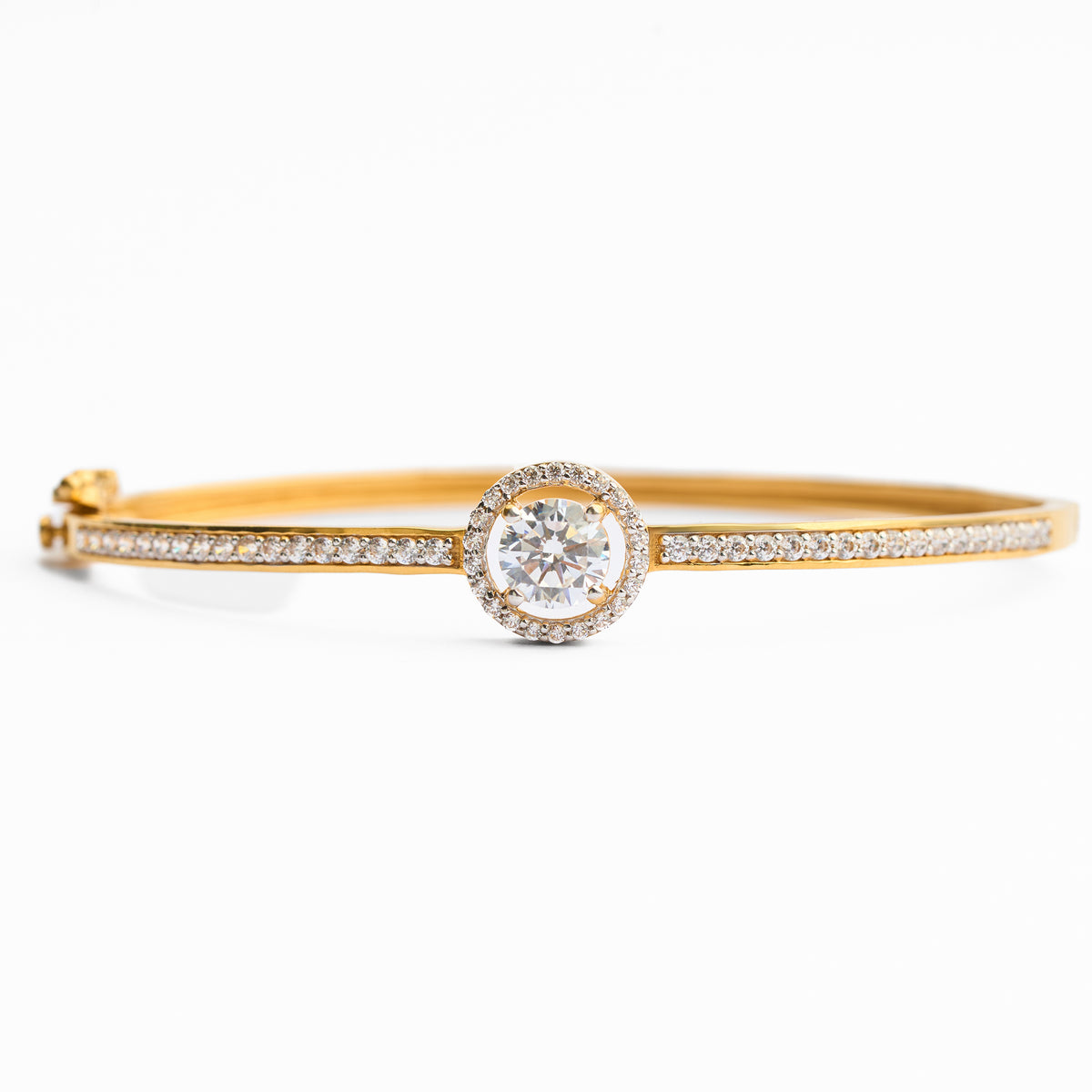 Gold CZ Stiff Bracelet