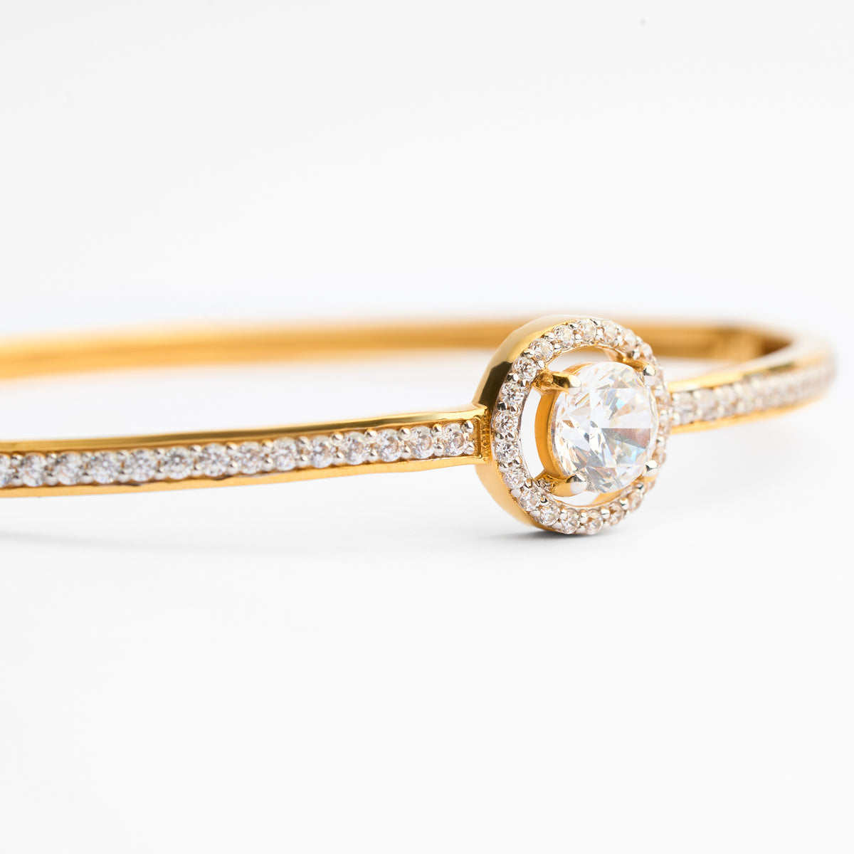 Gold CZ Stiff Bracelet