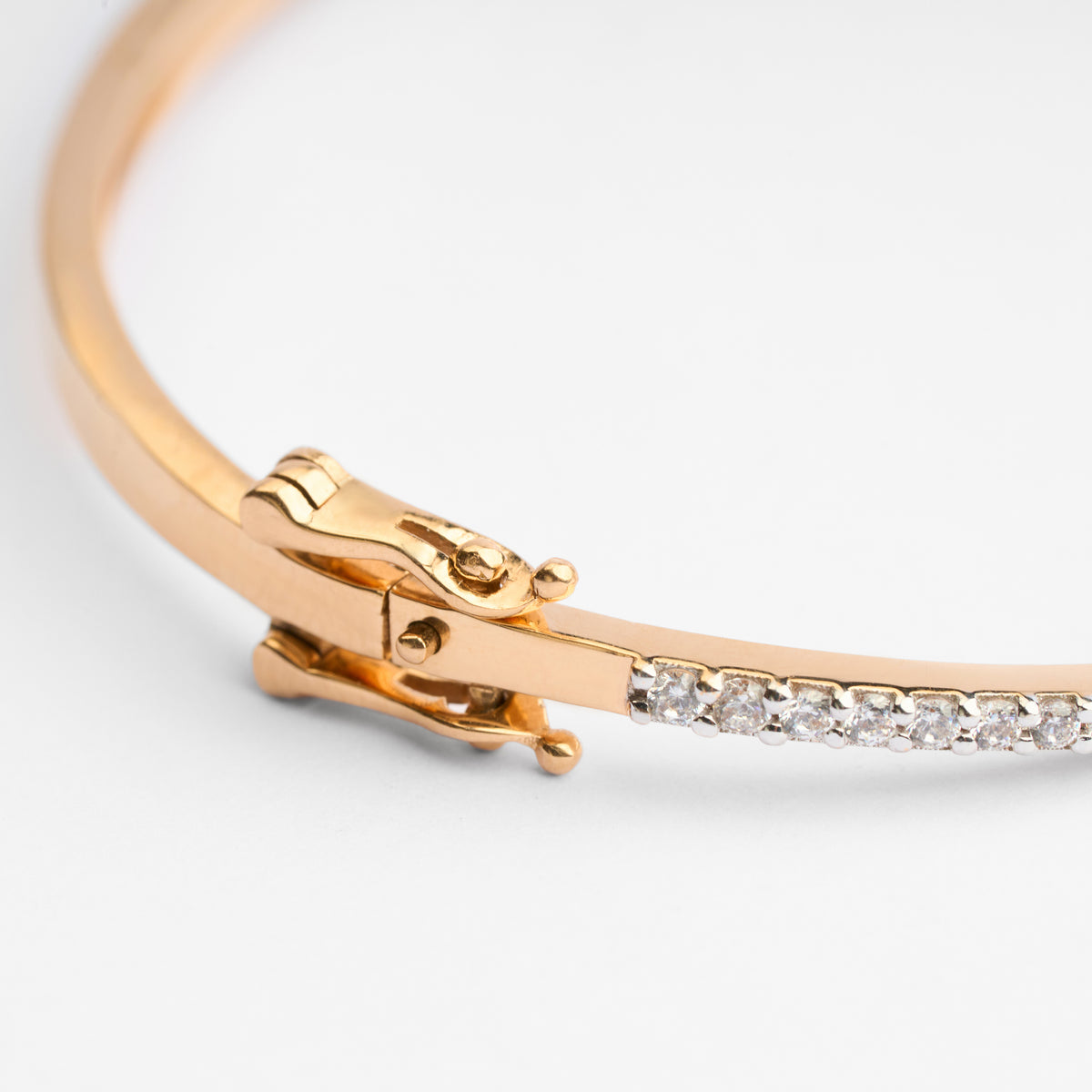 Gold CZ Stiff Bracelet