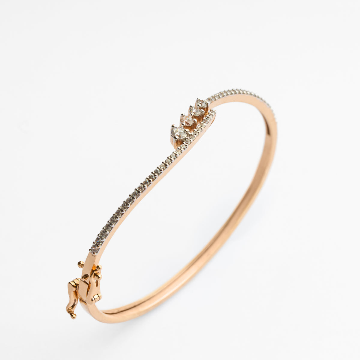 Gold CZ Stiff Bracelet