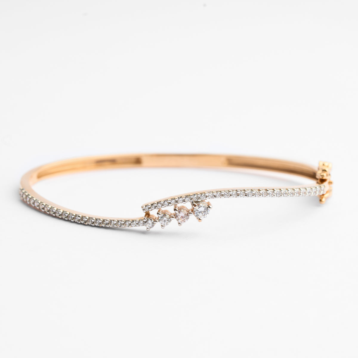 Gold CZ Stiff Bracelet