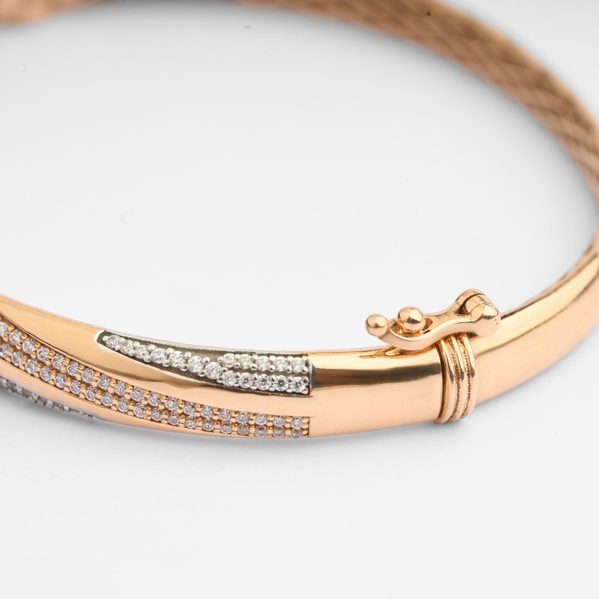 Gold CZ Stiff Bracelet