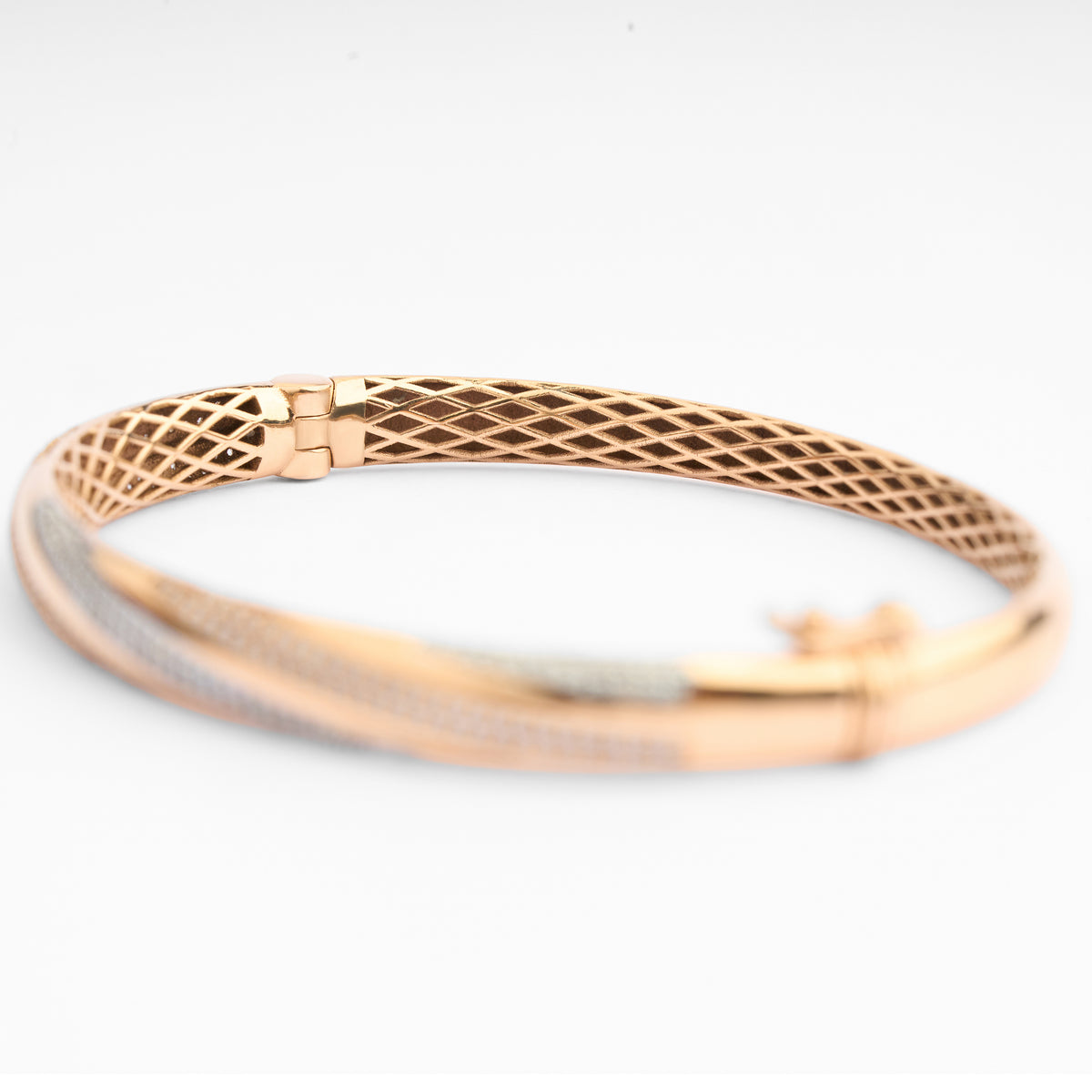 Gold CZ Stiff Bracelet