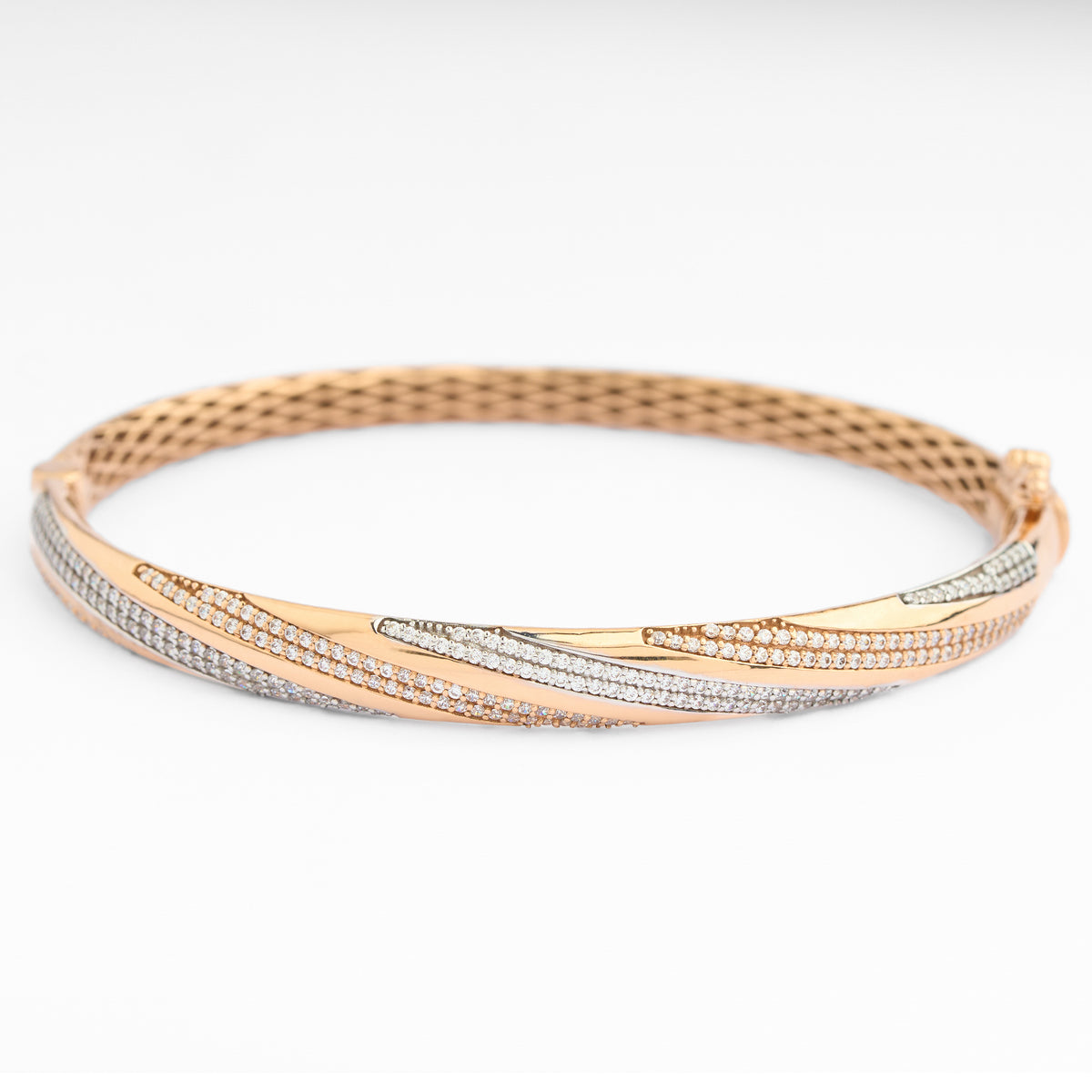 Gold CZ Stiff Bracelet