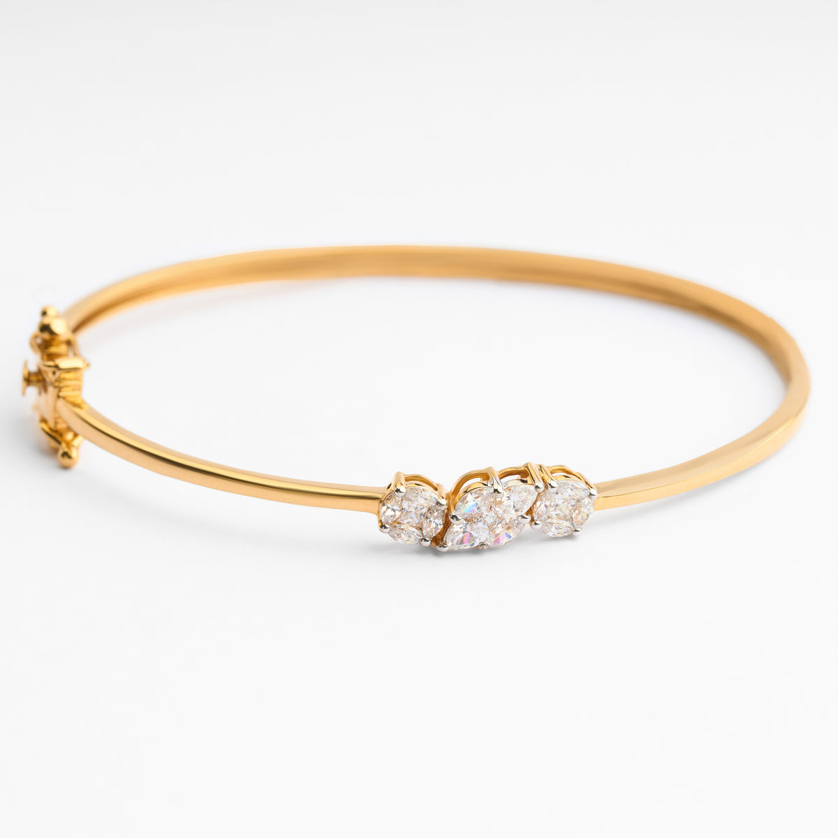 Gold CZ Stiff Bracelet