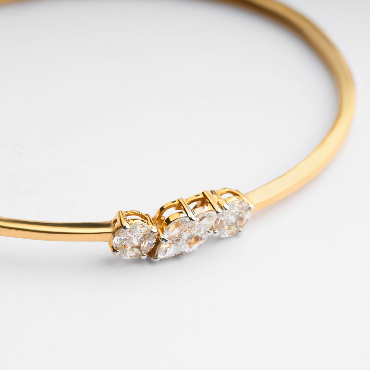 Gold CZ Stiff Bracelet