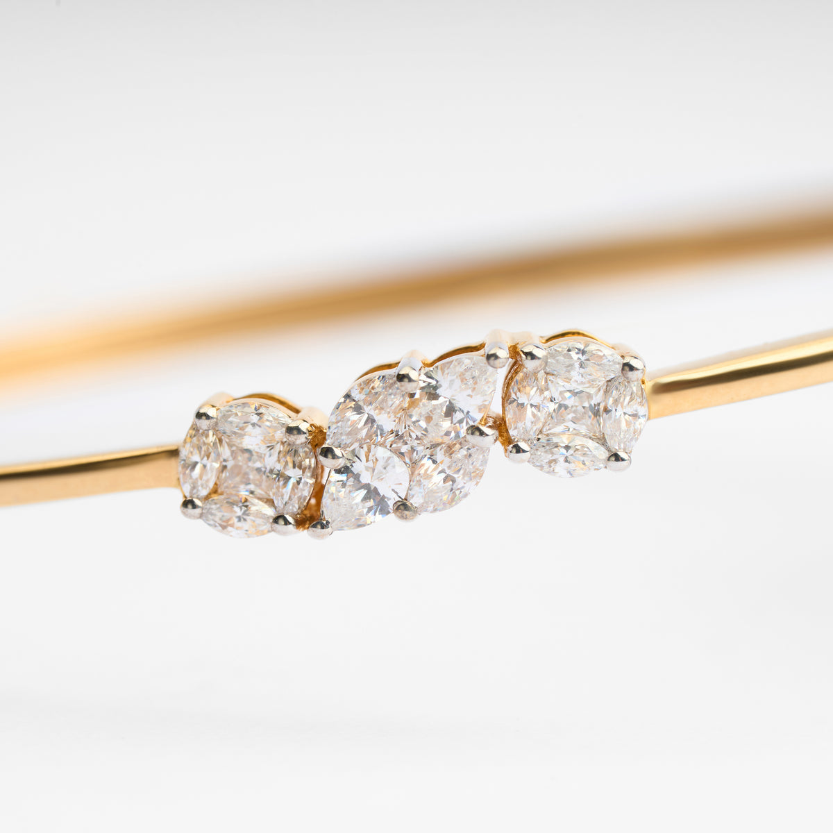 Gold CZ Stiff Bracelet