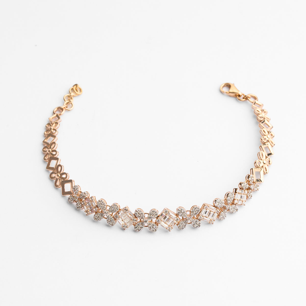 Gold CZ Link Bracelet