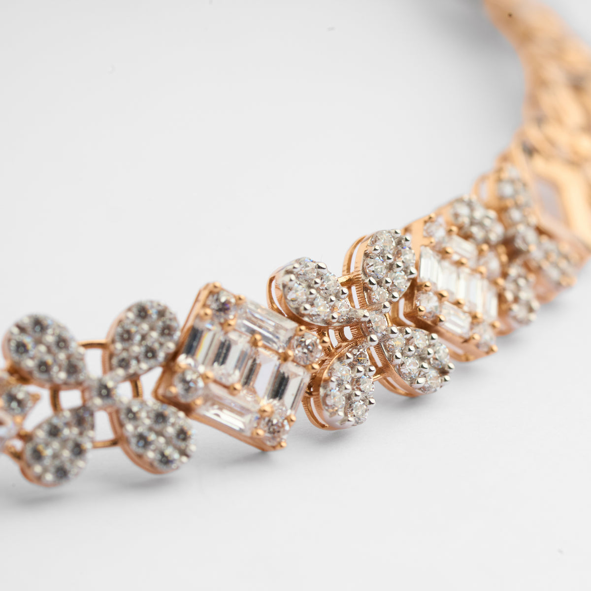 Gold CZ Link Bracelet