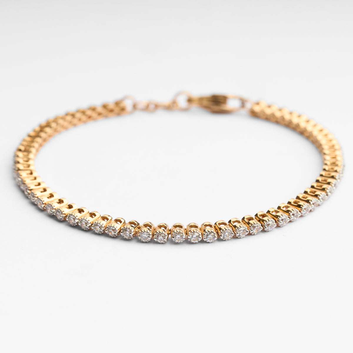 Gold CZ Link Bracelet