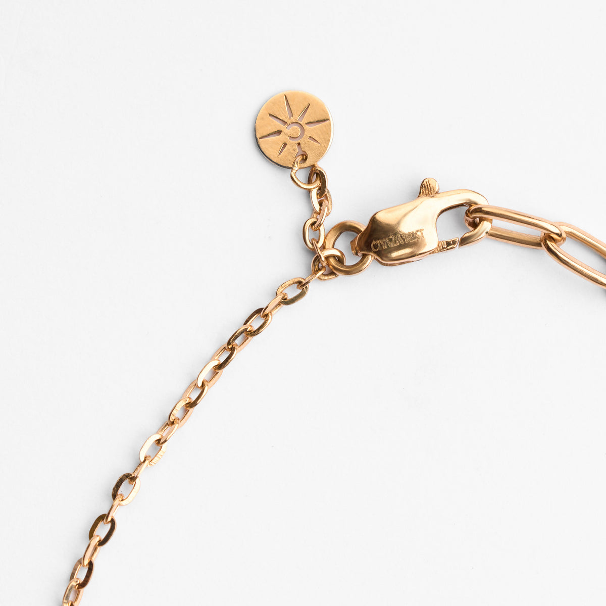 Gold Colour Stone Chain Bracelet