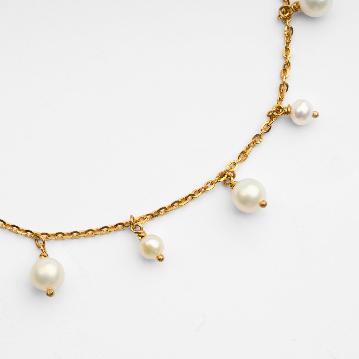 Gold Pearl Chain Bracelet