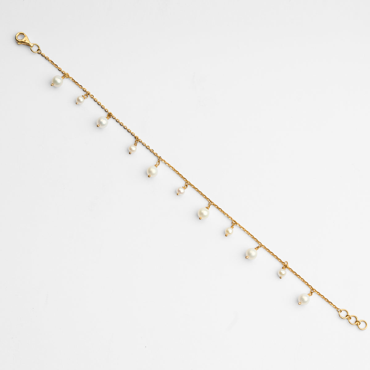 Gold Pearl Chain Bracelet