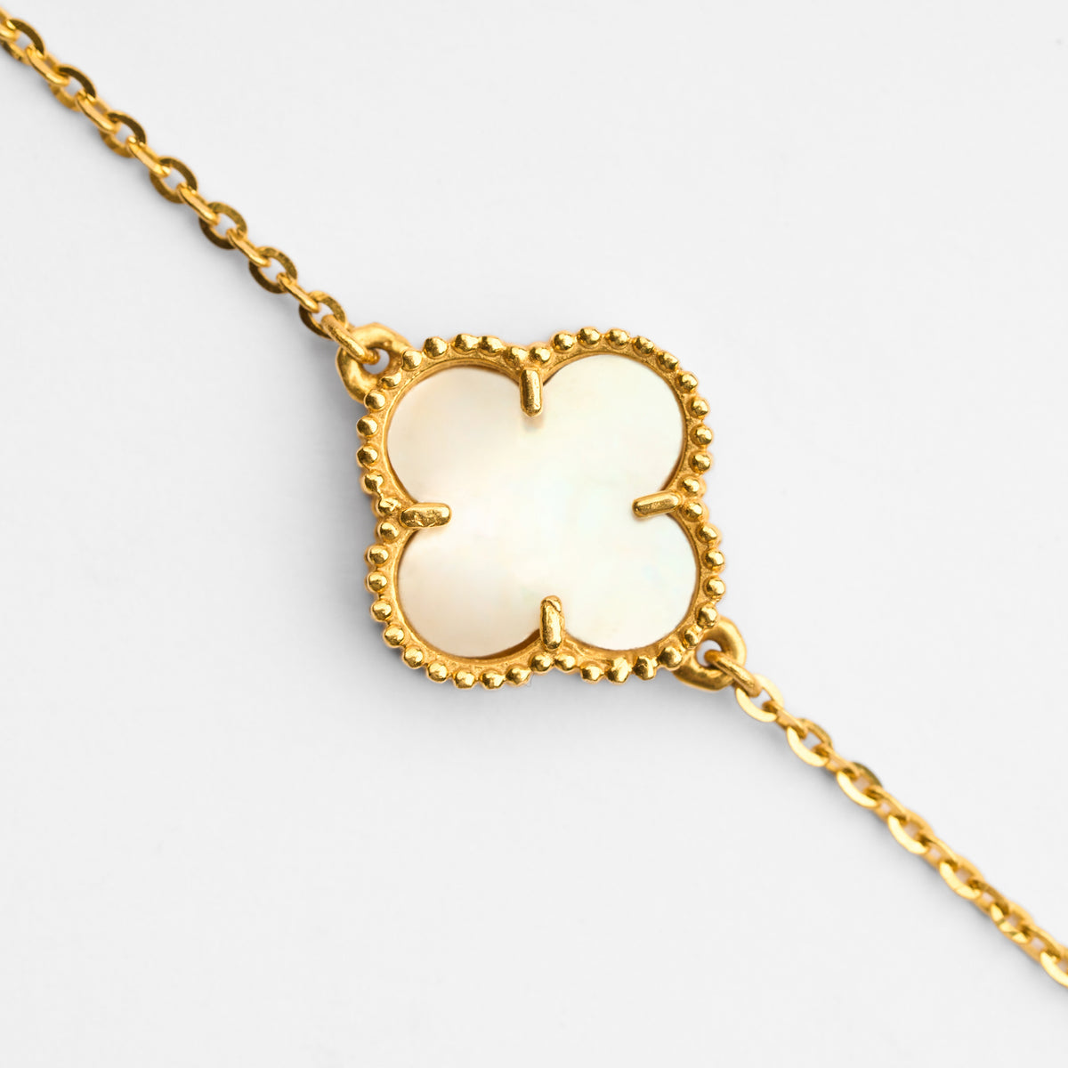 Gold Mother of Pearl Chain Bracelet